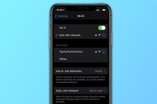 iPhone bị hỏng kết nối Wi-Fi vì ký tự đặc biệt