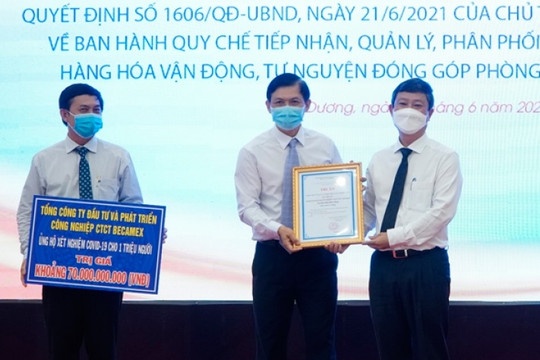 Bình Dương đã tiếp nhận hơn 250 tỷ đồng ủng hộ Quỹ phòng chống dịch bệnh