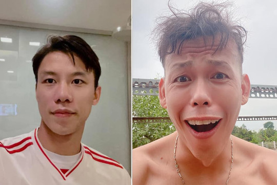 Thủ môn Bùi Tấn Trường khoe mái tóc vợ cắt, ai ngờ bị Quế Ngọc Hải phũ phàng: 'anh bị sét đánh à'