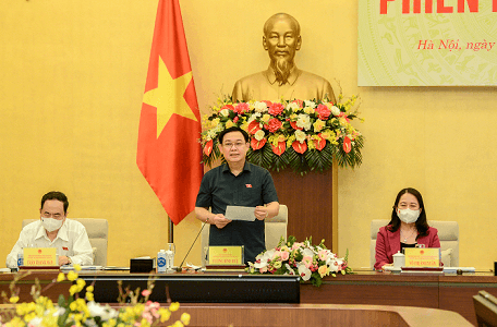 Chủ tịch Quốc hội Vương Đình Huệ chủ trì Phiên họp thứ tám Hội đồng Bầu cử quốc gia