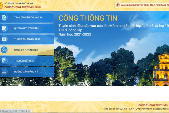 Mở cửa cổng thông tin tuyển sinh trực tuyến vào lớp 6 ở Hà Nội bắt đầu từ 0h ngày 18/7