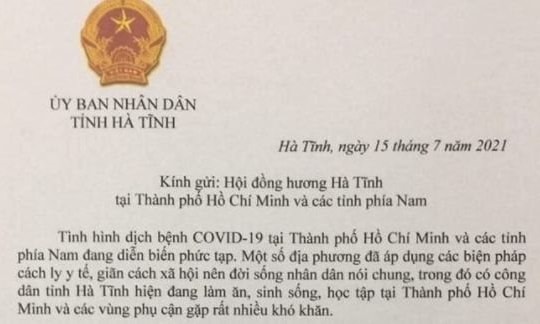 Hà Tĩnh sẵn sàng đón công dân từ TP Hồ Chí Minh và các tỉnh phía Nam trở về 
