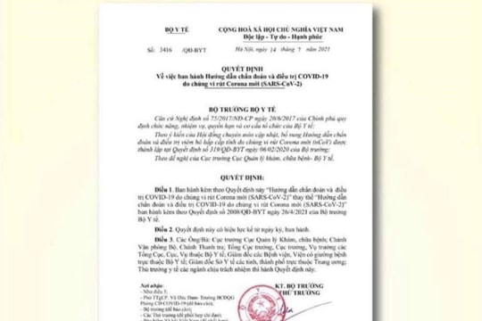 Nhiều thay đổi trong phác đồ điều trị Covid-19 mới nhất
