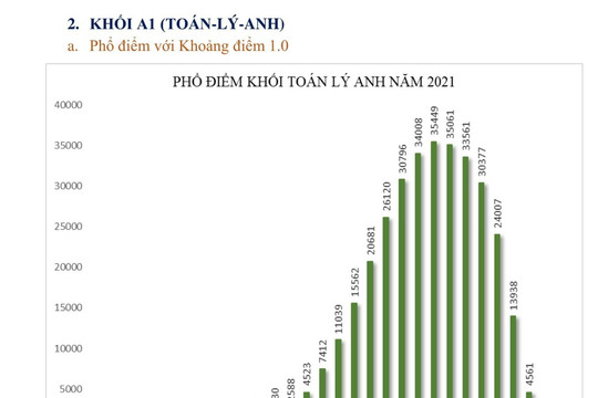 Phổi điểm khối A1 năm 2021