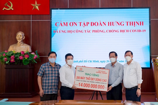 Tập đoàn Hưng Thịnh hỗ trợ khẩn hàng chục tỷ đồng cho TP Hồ Chí Minh phòng, chống dịch Covid-19