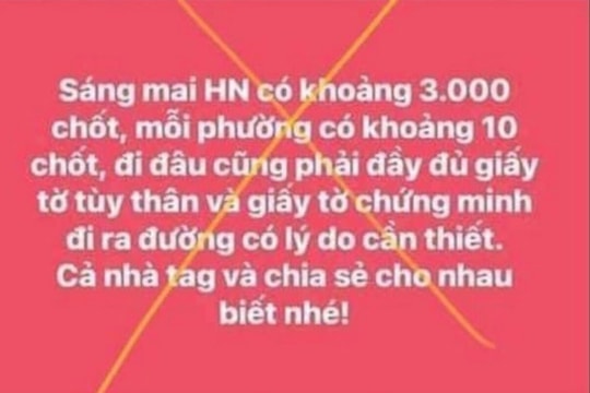 Tung tin Hà Nội sẽ có 3.000 chốt, bị phạt 12,5 triệu đồng