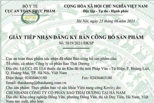 Sao Thái Dương công bố TPBVSK Kovir: Lập lờ “đánh lận con đen”?