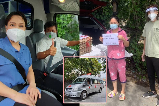 Hoài Phương lên tiếng động viên bà xã Việt Hương khi bị chỉ trích 'trù người khác ốm' vì tặng xe cứu thương
