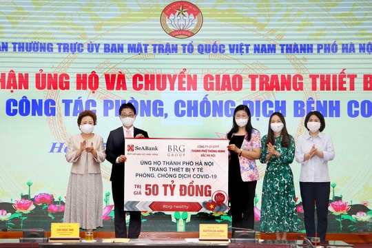 Tập đoàn BRG, SeABank và Công ty CP Thành phố Thông minh hỗ trợ Hà Nội trang thiết bị chống dịch