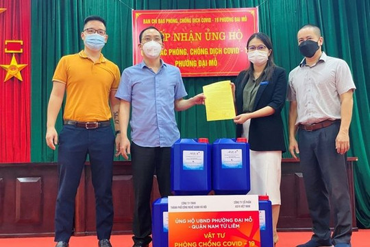 Công ty Thành phố Công nghệ Xanh Hà Nội hỗ trợ vật tư phục vụ phòng, chống dịch