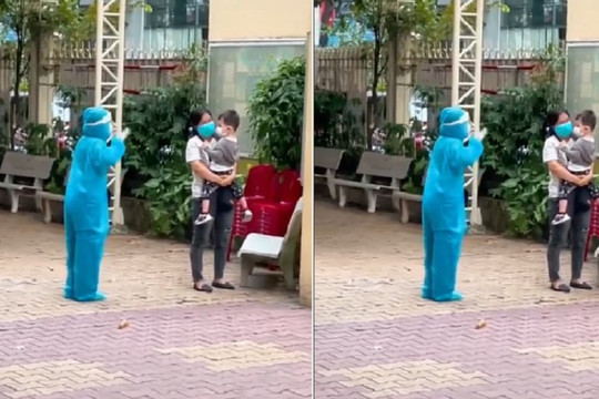 Nữ tình nguyện viên nhận 'mưa' lời khen khi liên tục nhảy nhót dỗ em nhỏ ở điểm tiêm vaccine