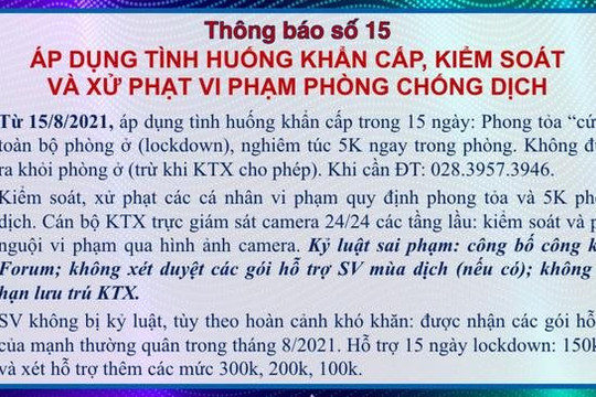 Phong tỏa "cứng" KTX ĐH Bách khoa TPHCM vì 30 ca F0