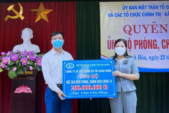 Thanh Hoá: Các đơn vị, doanh nghiệp ủng hộ đợt cao điểm phòng, chống dịch COVID 6,3 tỷ đồng