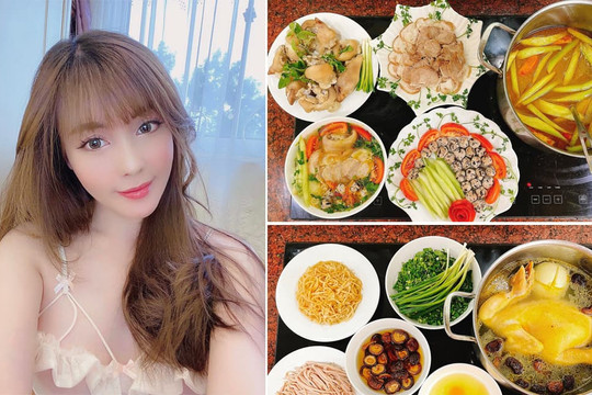 Ở nhà mùa dịch, giảng viên hot girl Âu Hà My trổ tài làm gái đảm, hy vọng sẽ được nấu ăn cho người yêu tương lai