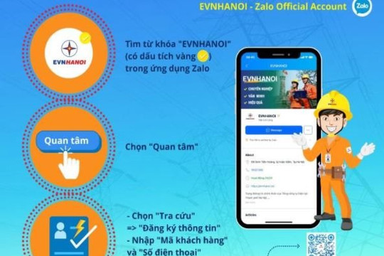 EVNHANOI triển khai thực hiện trên nền tảng ứng dụng Zalo