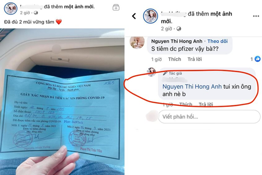 Xác minh vụ cô gái khoe tiêm vắc xin mũi 2 Pfizer nhờ "xin ông anh"
