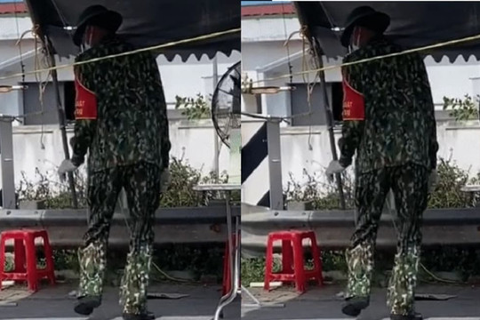 Clip dễ thương của anh bộ đội, quẩy một mình như dancer ở chốt kiểm dịch
