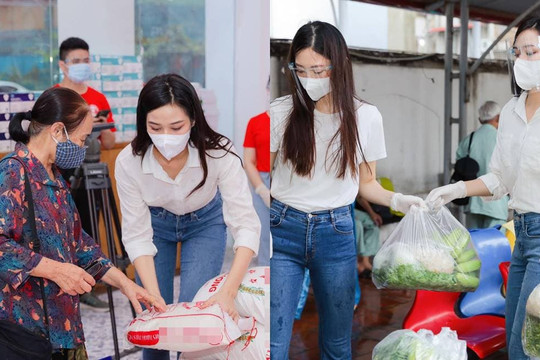 Hoa hậu Đỗ Thị Hà âm thầm đi làm từ thiện cùng Lương Thùy Linh, giữa lùm xùm bị Đỗ Mỹ Linh tỏ thái độ khó chịu trên thảm đỏ