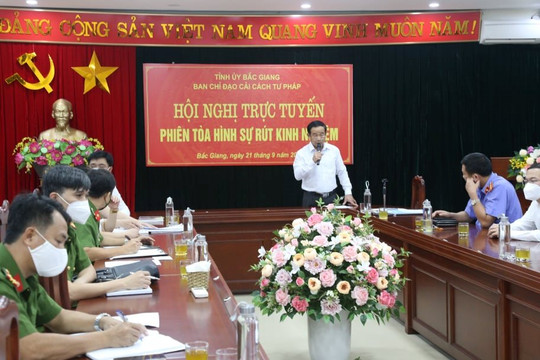 Bắc Giang: Tổ chức Hội nghị trực tuyến phiên toà hình sự rút kinh nghiệm
