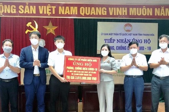 Nhiều doanh nghiệp ủng hộ thiết bị y tế hỗ trợ công tác phòng, chống dịch cho tỉnh Thanh Hoá