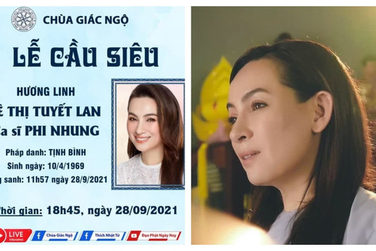Sư thầy và phật tử tự tổ chức Lễ tưởng niệm và cầu siêu cho nữ ca sĩ Phi Nhung