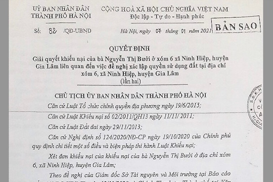 UBND huyện Gia Lâm bao giờ thực hiện chỉ đạo từ UBND thành phố Hà Nội?