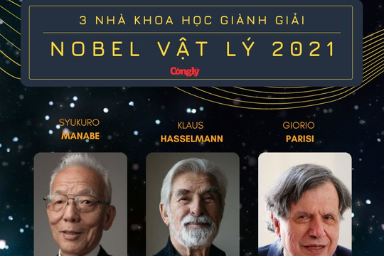 Infographic: 3 nhà khoa học nhận giải Nobel Vật lý 2021