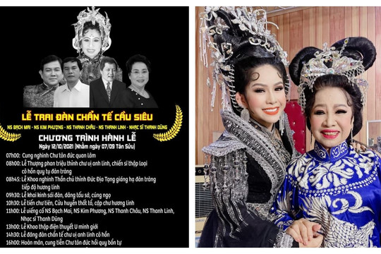Bình Tinh tổ chức lễ cầu siêu cho mẹ ruột, dì và cậu đã qua đời chỉ trong một tháng giữa dịch Covid-19 hoành hành