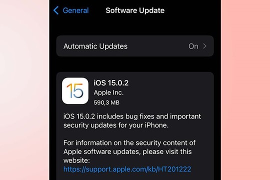 Apple phát hành bản cập nhật iOS 15.0.2