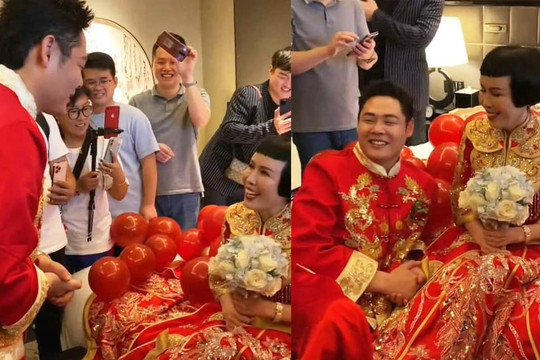 Phú bà U60 cưới bạn trai trẻ trung, nhìn gương mặt tươi như hoa của chú rể cư dân mạng bình luận: 'Tôi không muốn làm lụng vất vả nữa!'