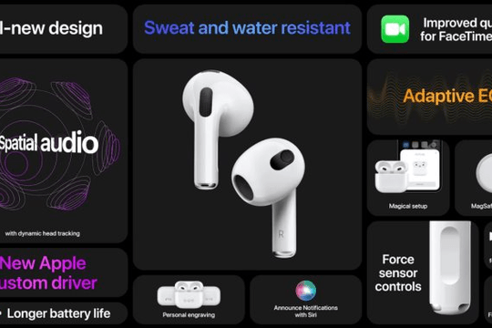 AirPods 3 ra mắt, , giá 179 USD