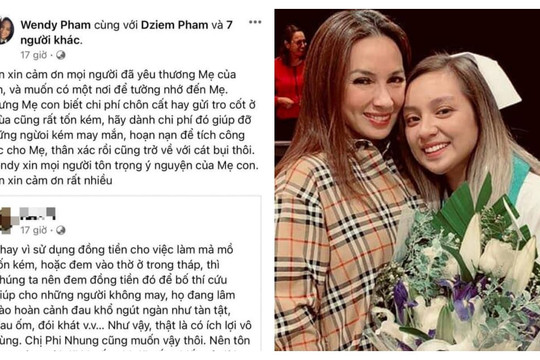 Con gái Phi Nhung nói gì khi bị khán giả phản đối chuyện rải tro cốt mẹ mình xuống biển?