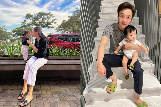 Đàm Thu Trang và 'ái nữ' cùng diện đồ đôi, hôn hít nhau cực thắm thiết khiến Cường Đô La phát ghen