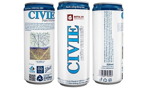 Một triệu lon nhôm nước tinh khiết Civie – Thông điệp bảo vệ môi trường từ Butta