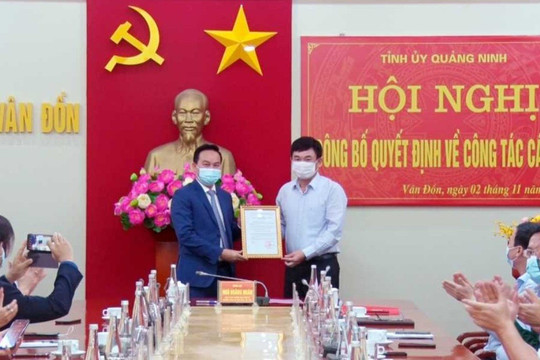 Ông Trương Mạnh Hùng làm Bí thư huyện Vân Đồn