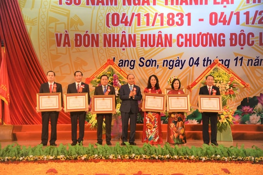 Lạng Sơn nhận Huân chương Độc lập hạng Nhất trong dịp 190 năm ngày thành lập tỉnh