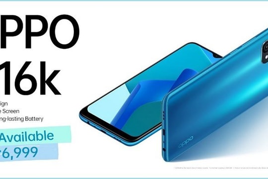 Oppo ra mắt smartphone A16K