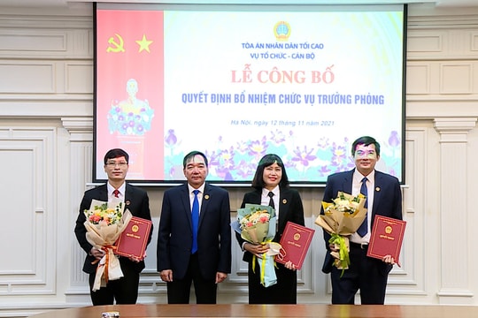 Bổ nhiệm lãnh đạo cấp phòng thuộc Vụ Tổ chức – Cán bộ TANDTC