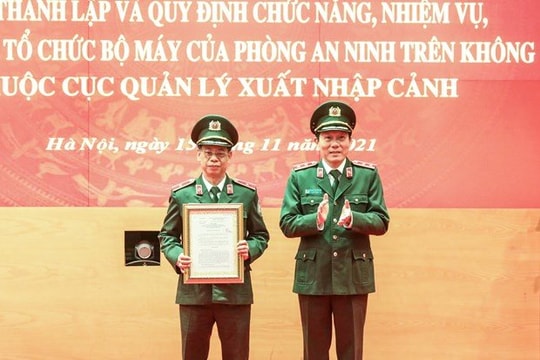 Chính thức thành lập Phòng An ninh trên không thuộc Bộ Công an