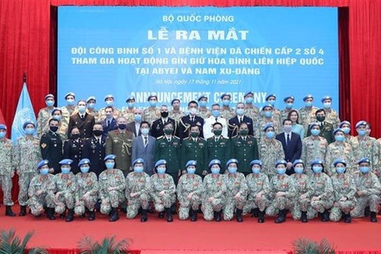 Việt Nam ra mắt Đội Công binh số 1 tham gia gìn giữ hòa bình Liên hợp quốc