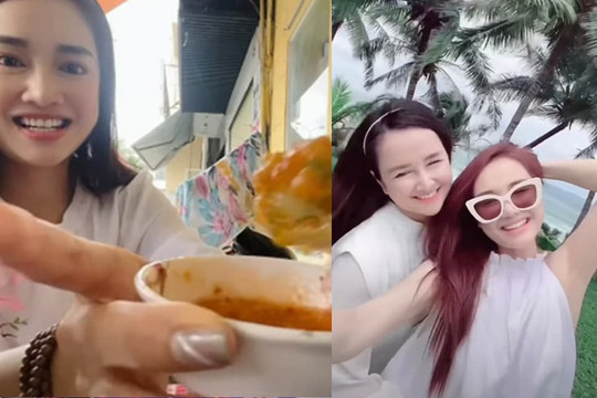 Nhã Phương giản dị đèo chị ruột đi ăn vỉa hè, nhan sắc qua camera thường liệu có gây thất vọng?