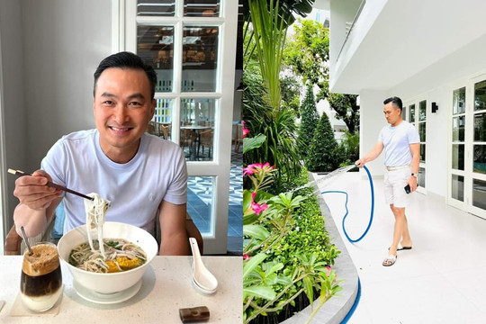 Cuộc sống đời thường hạnh phúc của gia đình Chi Bảo: Chồng vừa thoát vai làm vườn, vợ liền trổ tài nấu nướng để thưởng nóng