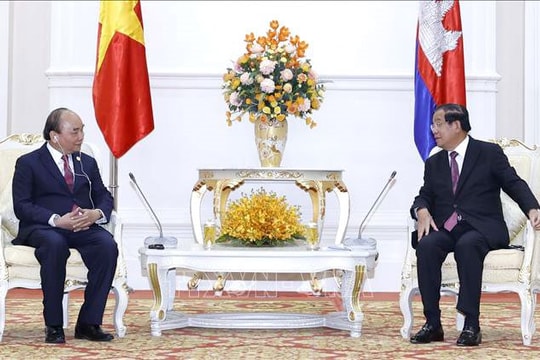 Chủ tịch nước Nguyễn Xuân Phúc hội kiến các nhà lãnh đạo Campuchia