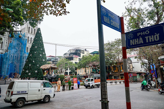Từ chiều nay (24/12), cấm đường khu vực xung quanh Nhà Thờ Lớn, hồ Hoàn Kiếm 