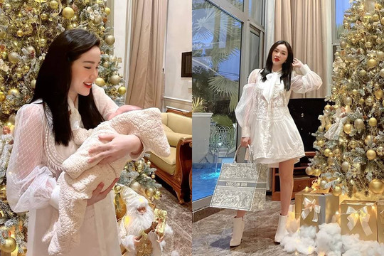 Bảo Thy cùng nhóc tỳ đón Giáng sinh, dân mạng chú ý chiếc túi hiệu của 'mẹ bỉm sữa'