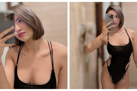 Trời Hà Nội lạnh giá nhưng Hồng Quế vẫn đốt mắt cư dân mạng với ảnh diện body suit bỏng mắt, lộ cả vùng nhạy cảm