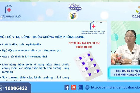Chương trình “Hỏi để khỏe hơn” số 2: Sử dụng kháng viêm an toàn và hiệu quả trong bệnh lý Tai Mũi Họng