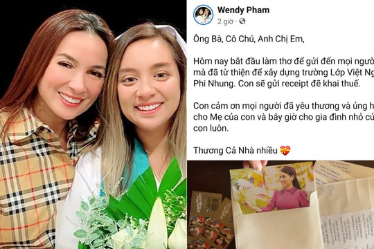 Con gái cố ca sĩ Phi Nhung gây xúc động khi làm điều đặc biệt này để gửi đến các mạnh thường quân