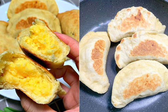 Gợi ý cách làm món bánh ăn sáng bằng chảo: Ngoài mềm mịn, trong nhân trứng bổ dưỡng