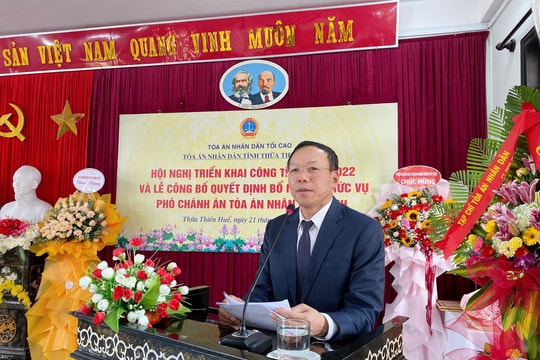 TAND tỉnh Thừa Thiên Huế tổ chức Hội nghị triển khai công tác Tòa án năm 2022